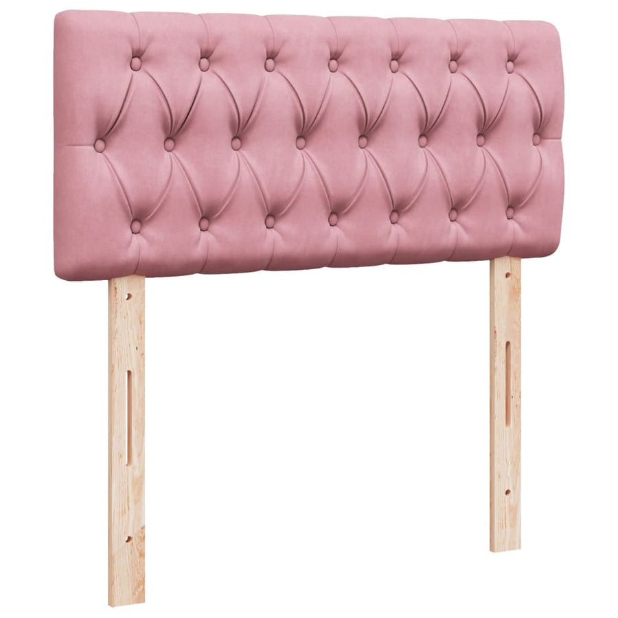 Boxspring met matras fluweel roze 90x190 cm