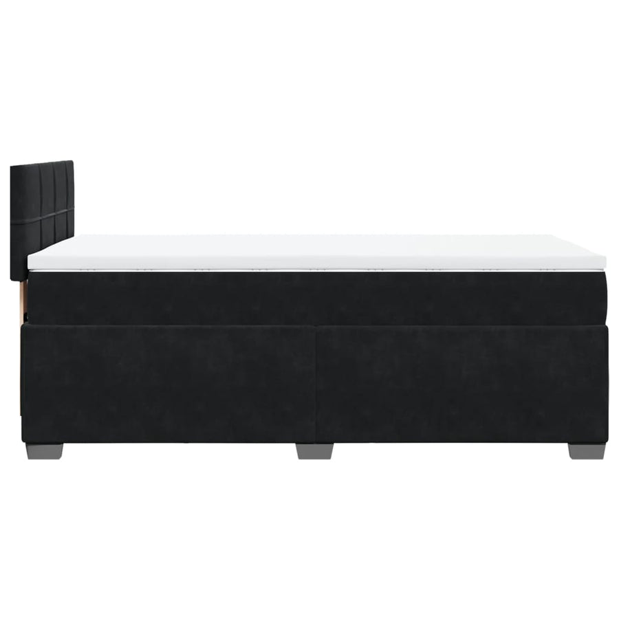Boxspring met matras fluweel zwart 90x190 cm