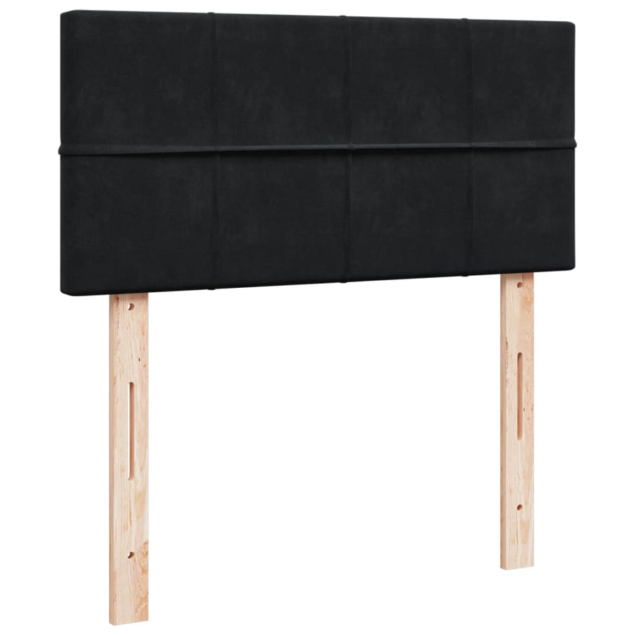 Boxspring met matras fluweel zwart 90x190 cm