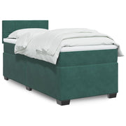 Box spring with mattress velvet dark green 90x190 cm
