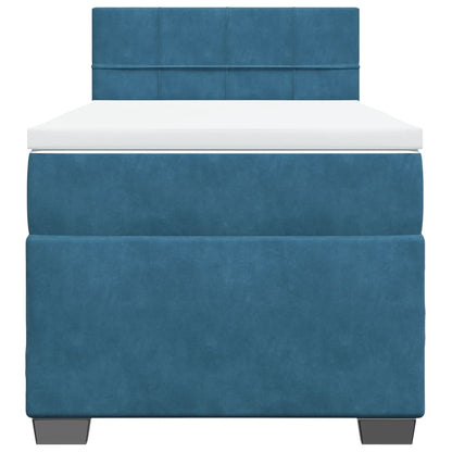 Boxspring met matras fluweel blauw 90x190 cm