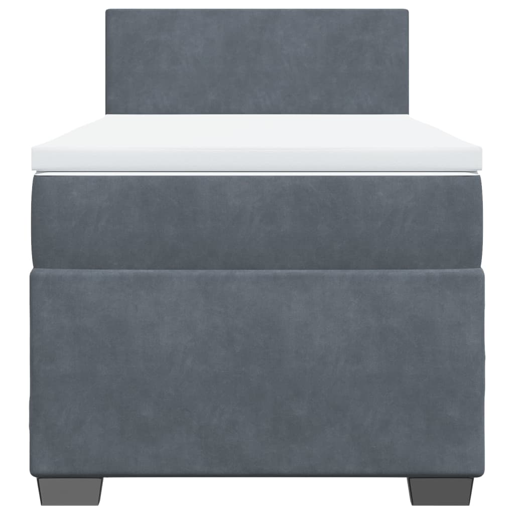 Boxspring met matras fluweel donkergrijs 90x200 cm