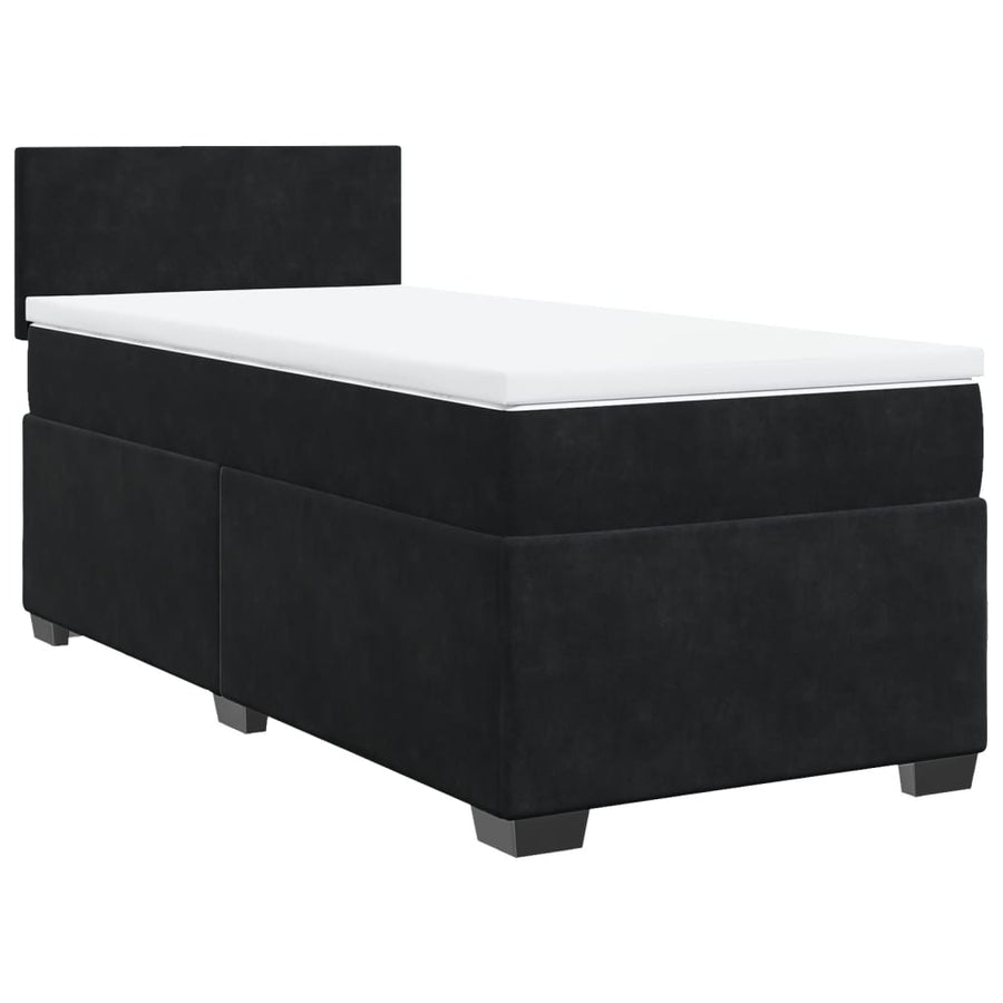 Boxspring met matras fluweel zwart 90x200 cm