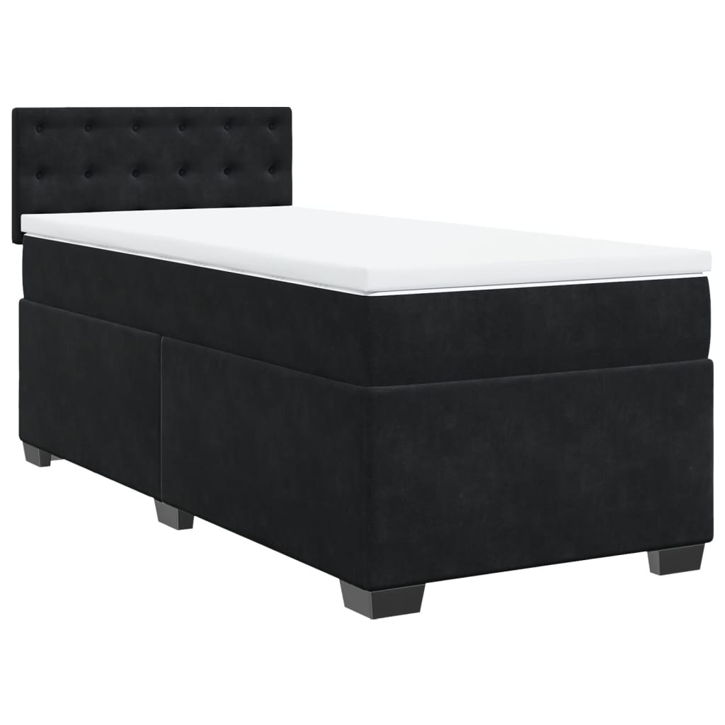 Boxspring met matras fluweel zwart 90x200 cm