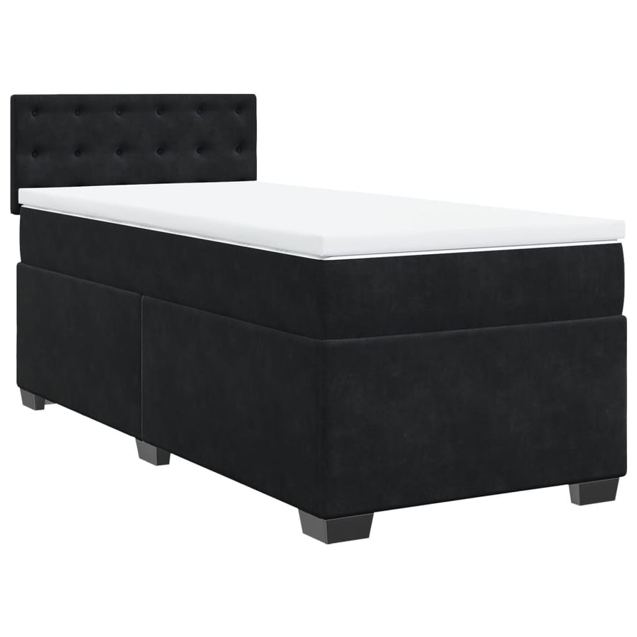 Boxspring met matras fluweel zwart 90x200 cm