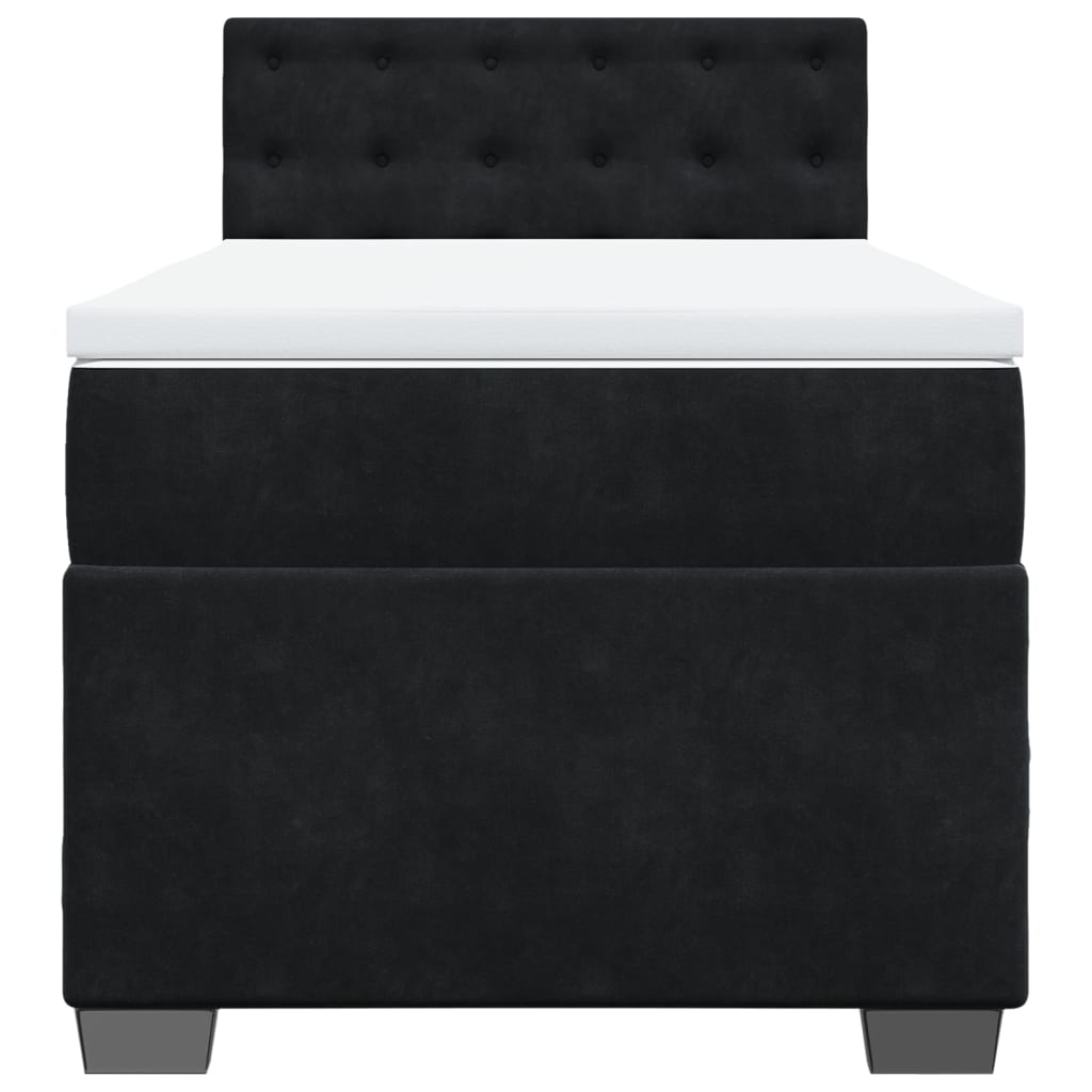 Boxspring met matras fluweel zwart 90x200 cm