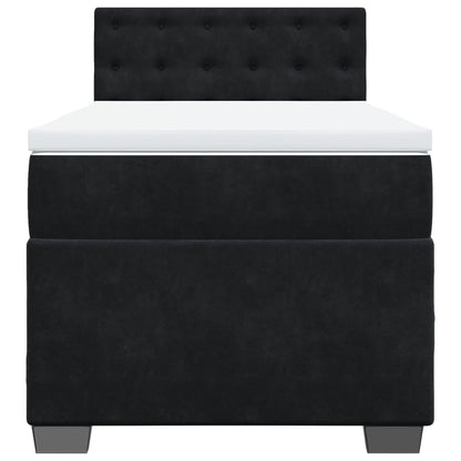 Boxspring met matras fluweel zwart 90x200 cm