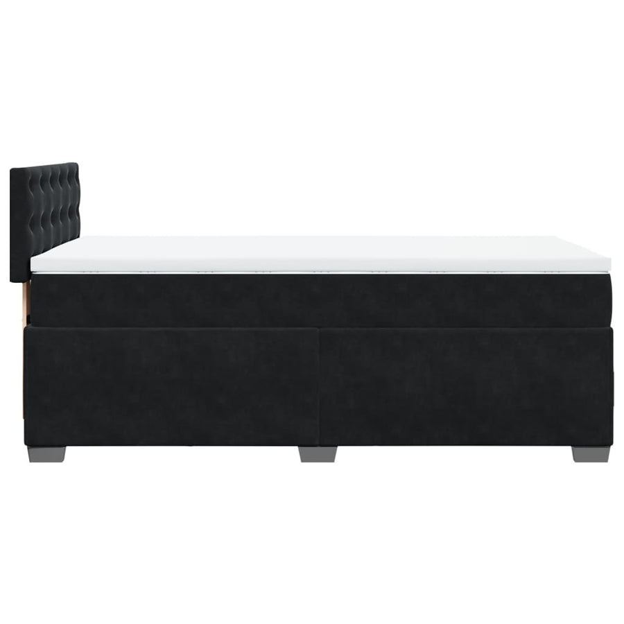 Boxspring met matras fluweel zwart 90x200 cm
