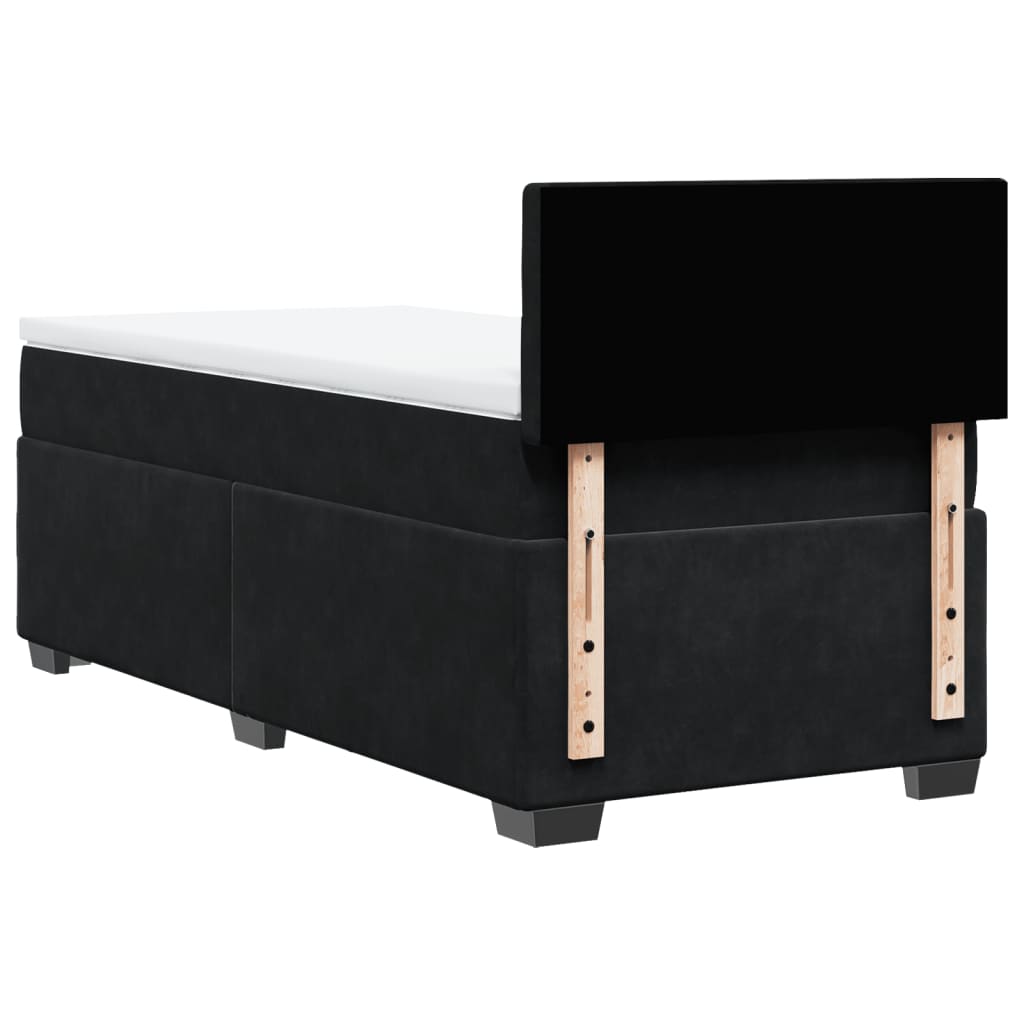 Boxspring met matras fluweel zwart 90x200 cm