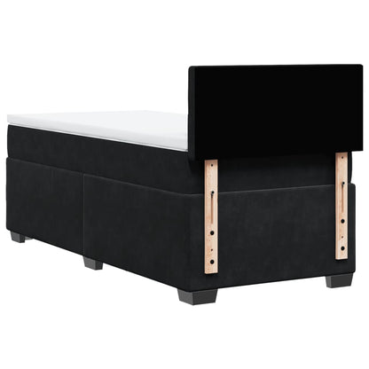 Boxspring met matras fluweel zwart 90x200 cm