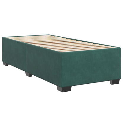 Boxspring met matras fluweel donkergroen 90x200 cm