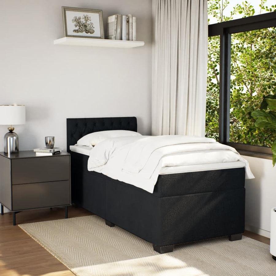 Boxspring met matras fluweel zwart 90x200 cm