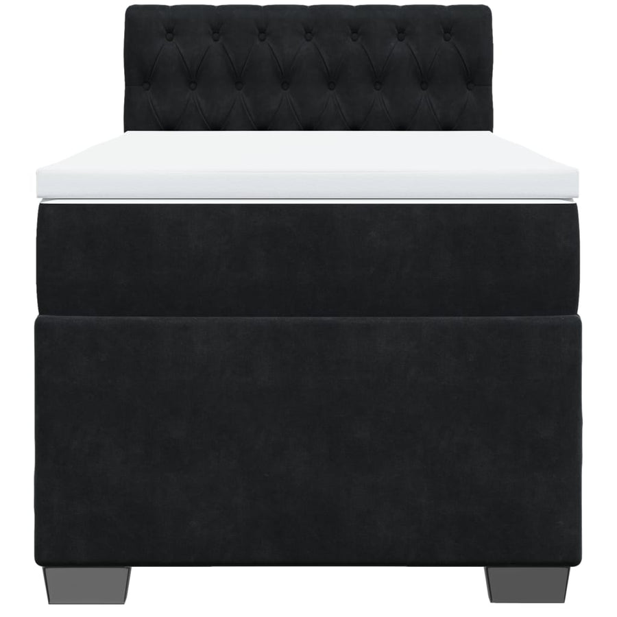 Boxspring met matras fluweel zwart 90x200 cm