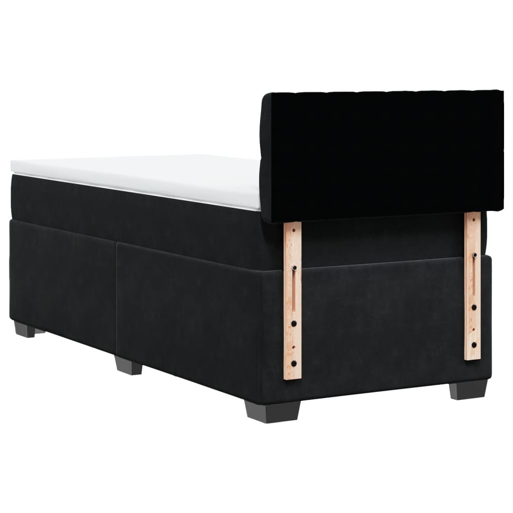 Boxspring met matras fluweel zwart 90x200 cm