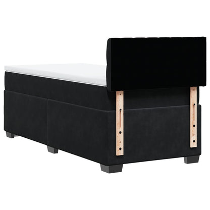 Boxspring met matras fluweel zwart 90x200 cm