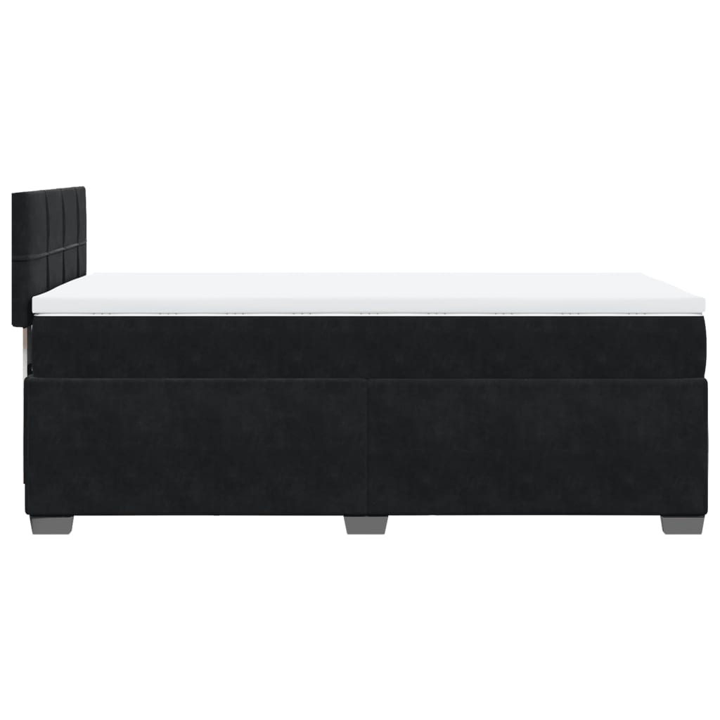 Boxspring met matras fluweel zwart 90x200 cm