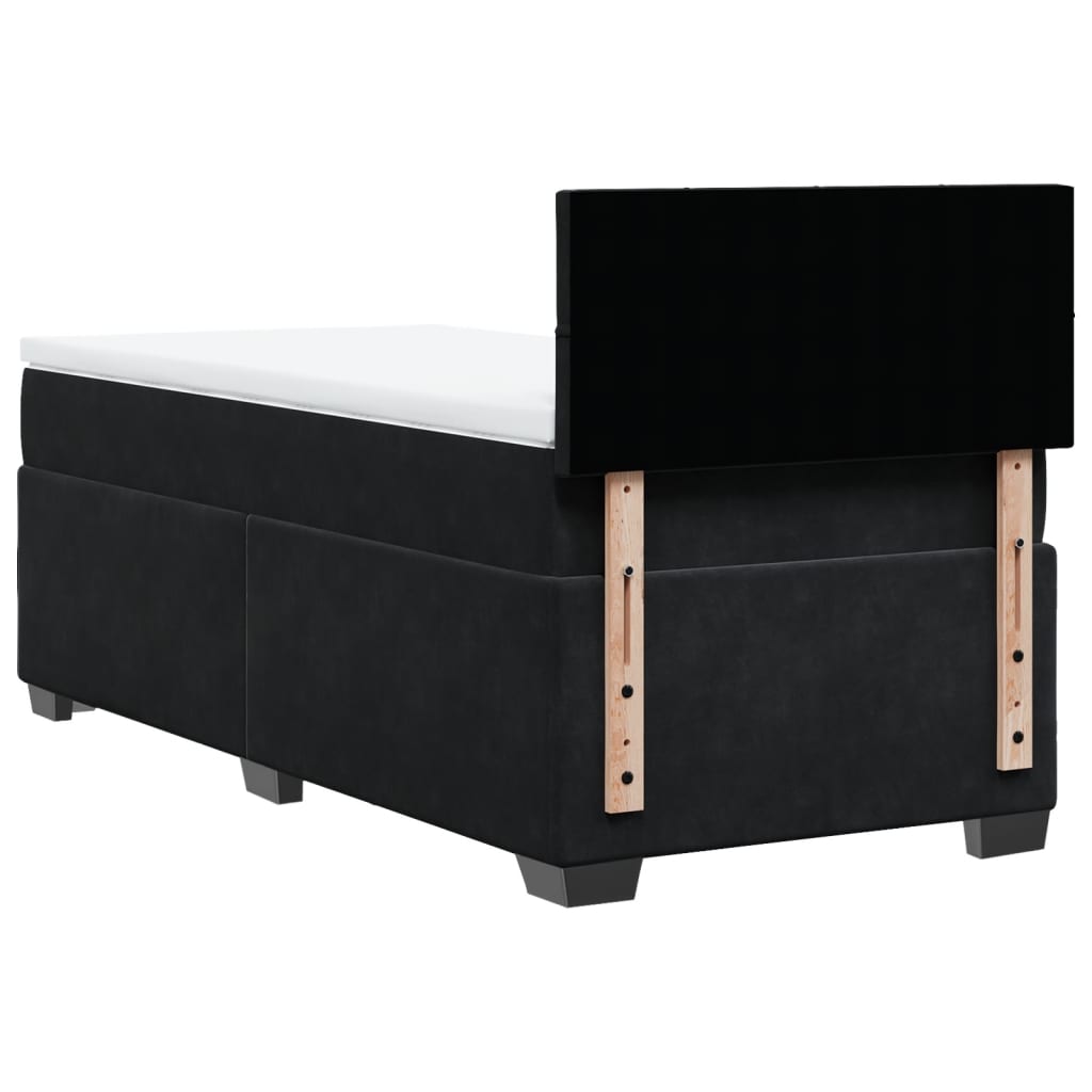 Boxspring met matras fluweel zwart 90x200 cm