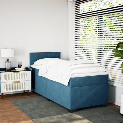 Boxspring met matras fluweel blauw 90x200 cm