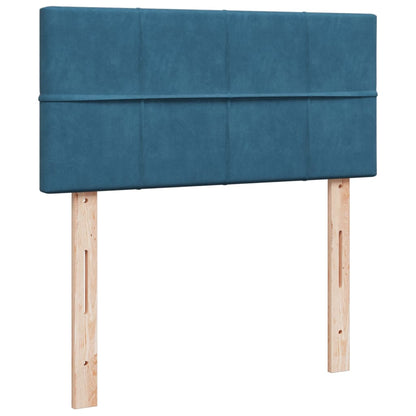 Boxspring met matras fluweel blauw 90x200 cm