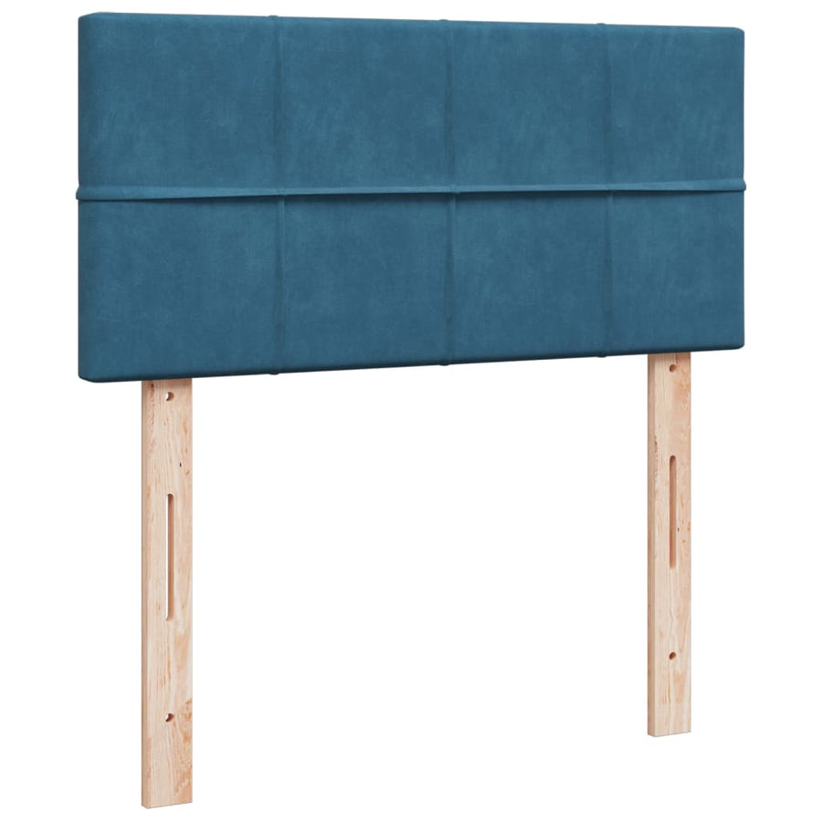 Boxspring met matras fluweel blauw 90x200 cm