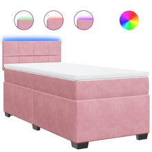 Boxspring met matras fluweel roze 90x200 cm