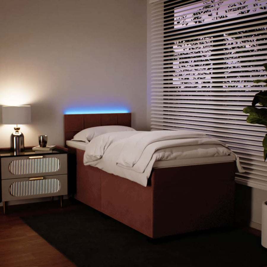 Boxspring met matras fluweel roze 90x200 cm