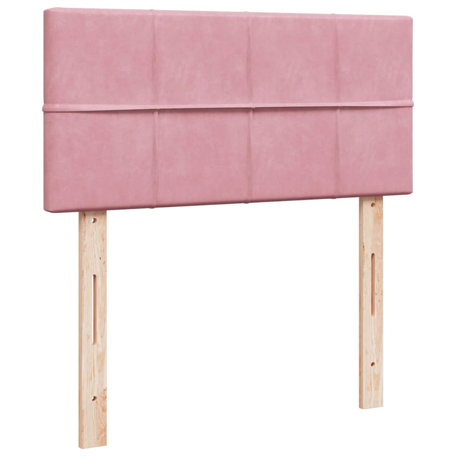 Boxspring met matras fluweel roze 90x200 cm