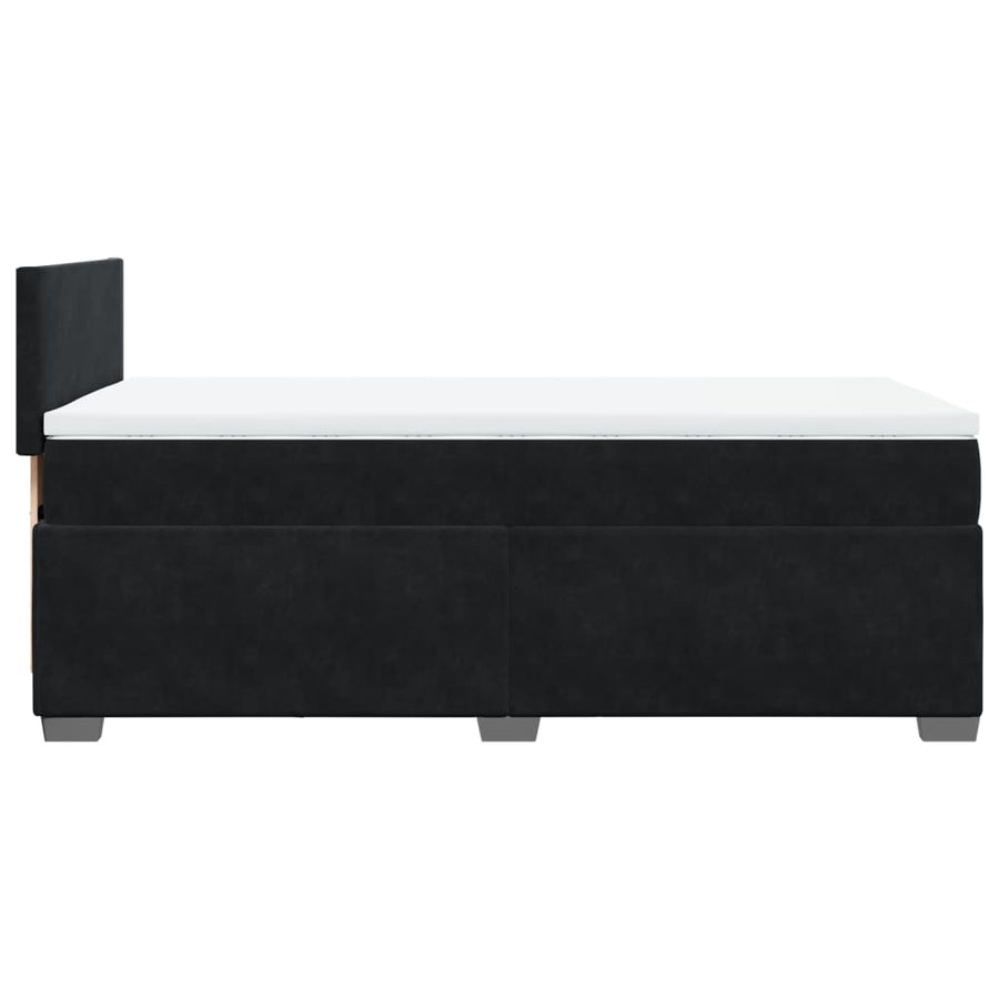 Boxspring met matras fluweel zwart 100x200 cm