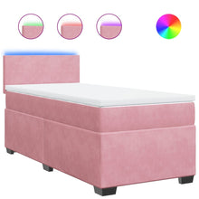Boxspring met matras fluweel roze 100x200 cm