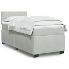 Boxspring met matras fluweel lichtgrijs 100x200 cm