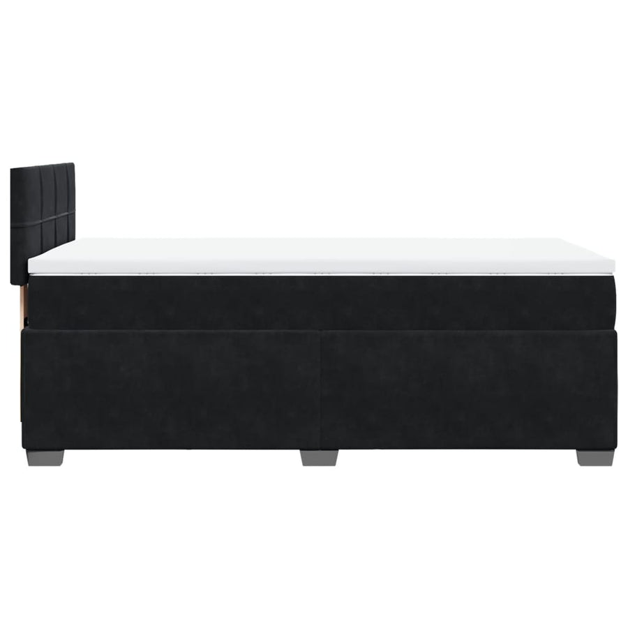 Boxspring met matras fluweel zwart 100x200 cm