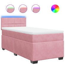 Boxspring met matras fluweel roze 100x200 cm