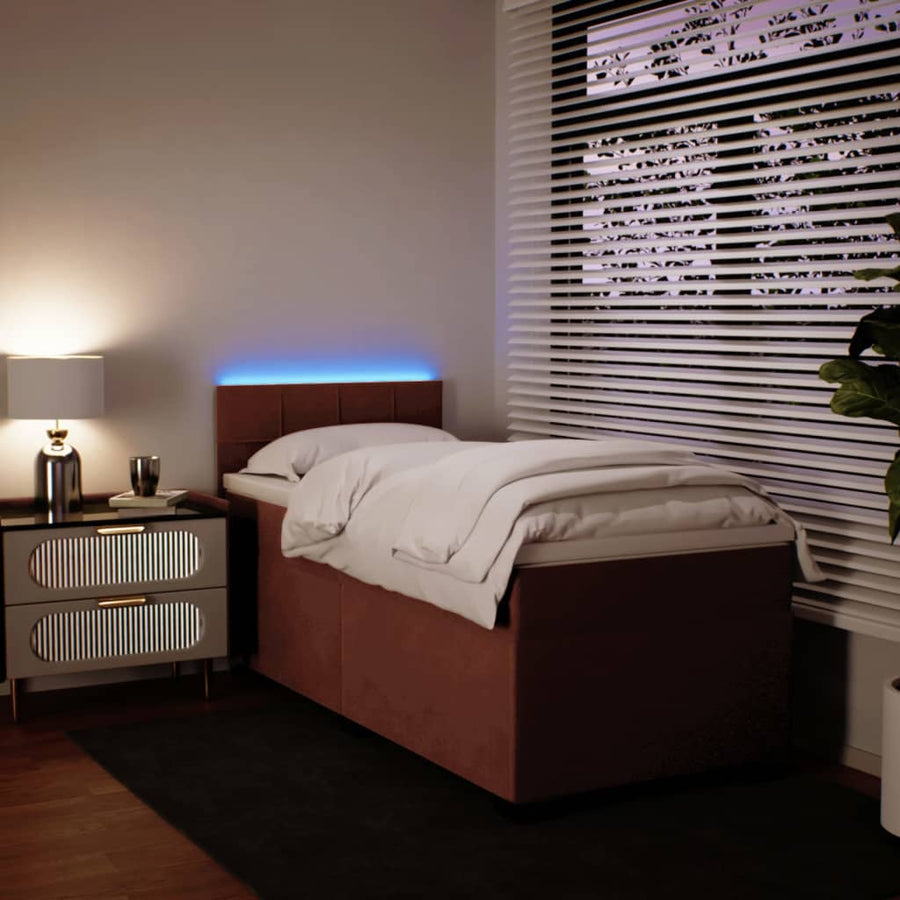 Boxspring met matras fluweel roze 100x200 cm