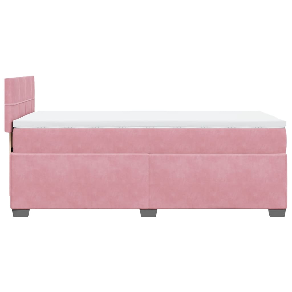 Boxspring met matras fluweel roze 100x200 cm