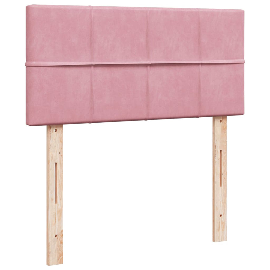 Boxspring met matras fluweel roze 100x200 cm