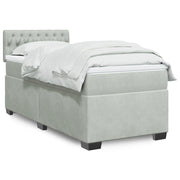 Boxspring 100x200 cm lichtgrijs fluweel