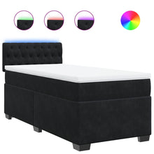 Boxspring met matras fluweel zwart 100x200 cm