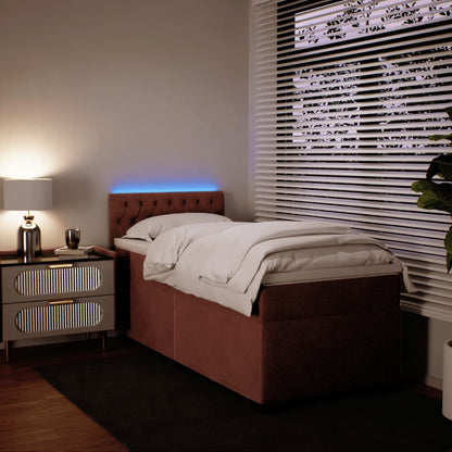 Boxspring met matras fluweel roze 100x200 cm
