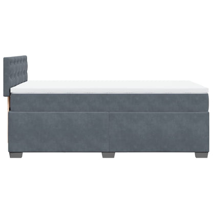 Boxspring met matras fluweel donkergrijs 100x200 cm