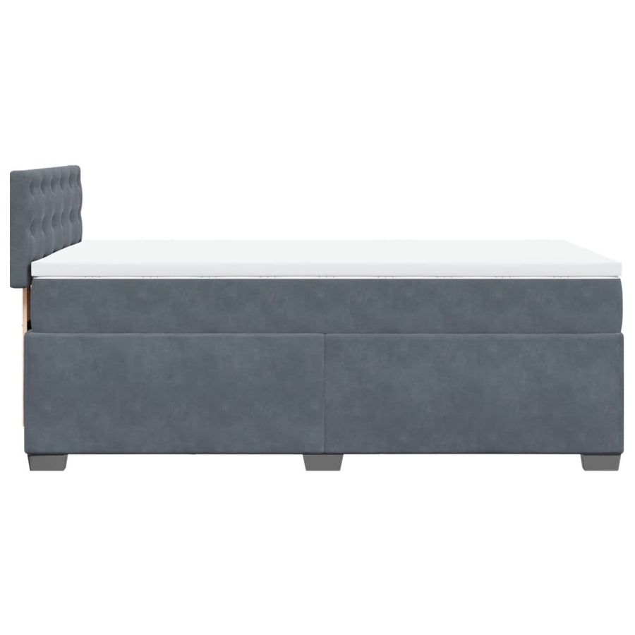 Boxspring met matras fluweel donkergrijs 100x200 cm