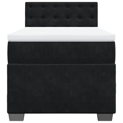 Boxspring met matras fluweel zwart 100x200 cm