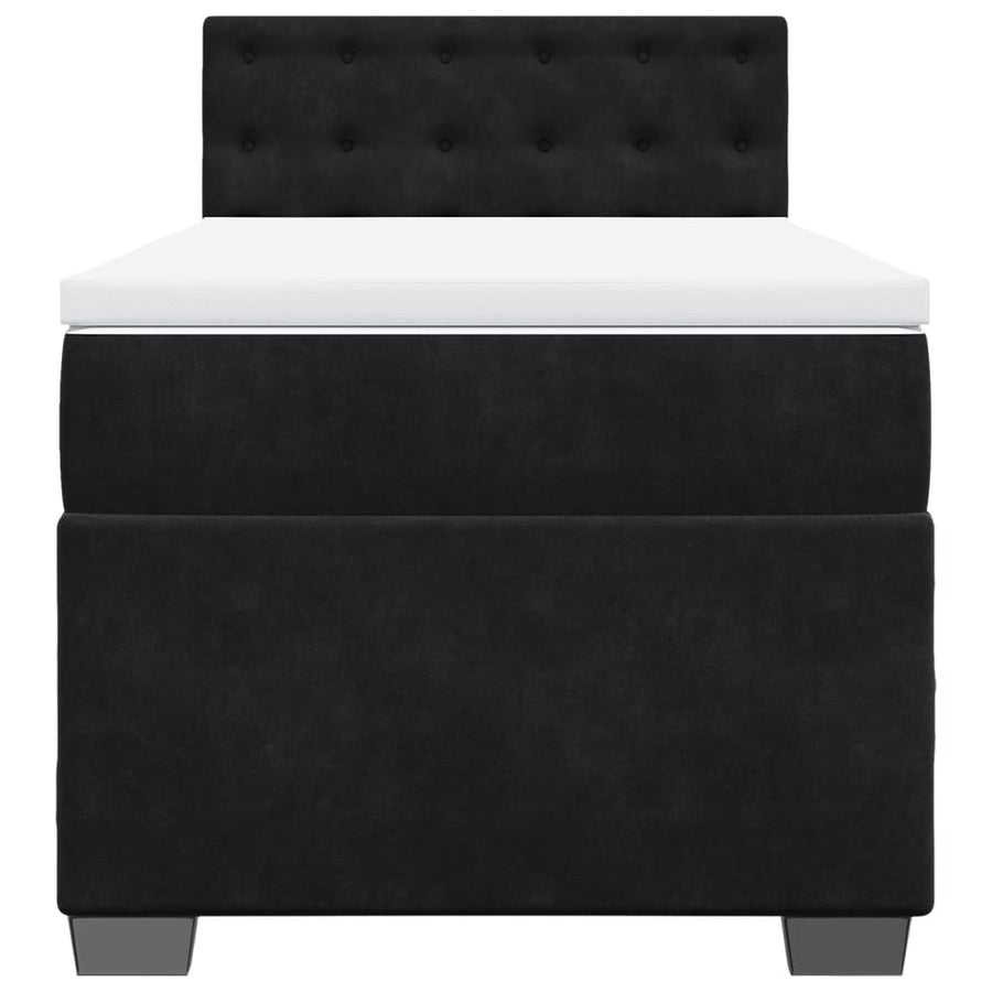 Boxspring met matras fluweel zwart 100x200 cm