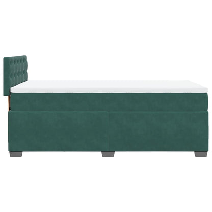 Boxspring met matras fluweel donkergroen 100x200 cm