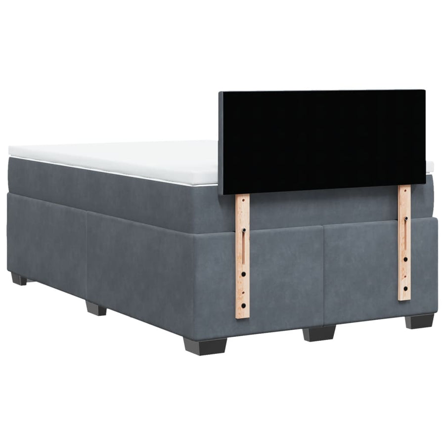 Boxspring met matras fluweel donkergrijs 120x190 cm