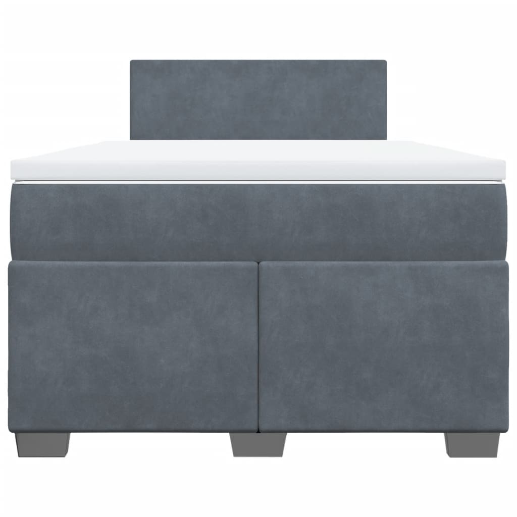 Boxspring met matras fluweel donkergrijs 120x190 cm