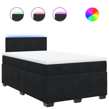 Boxspring met matras fluweel zwart 120x190 cm
