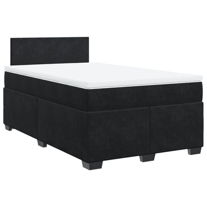 Boxspring met matras fluweel zwart 120x190 cm