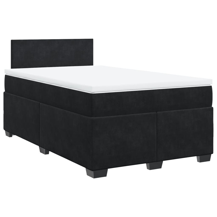 Boxspring met matras fluweel zwart 120x190 cm