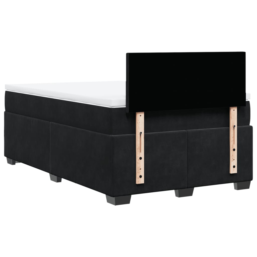 Boxspring met matras fluweel zwart 120x190 cm