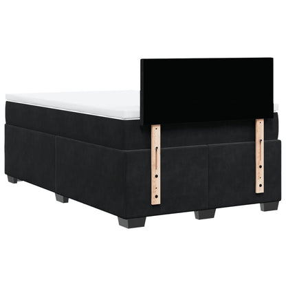 Boxspring met matras fluweel zwart 120x190 cm